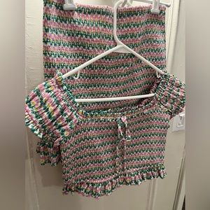 Zara sz M very fitted smock skirt & matching top